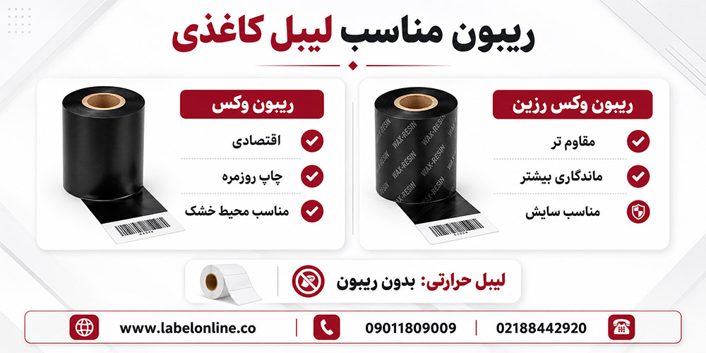 برای لیبل کاغذی چه ریبونی مناسب است